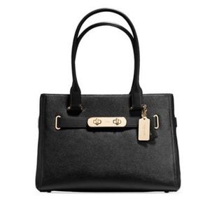 Coach Swagger Carryall in Black Pebbled Leather